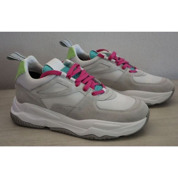 P448 Women's Sz 10 EUR 40 White Luke Leather/Mesh Fabric Platform Sneakers - Picture 5 of 9